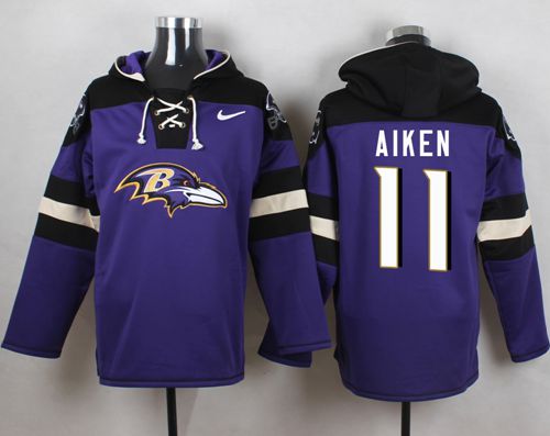 Nike Ravens #11 Kamar Aiken Purple Player Pullover NFL Hoodie