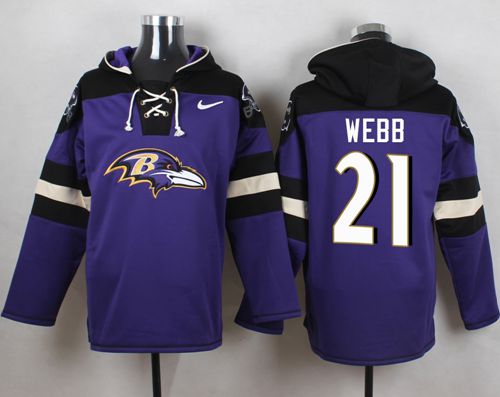 Nike Ravens #21 Lardarius Webb Purple Player Pullover NFL Hoodie