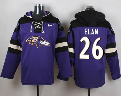 Nike Ravens #26 Matt Elam Purple Player Pullover NFL Hoodie