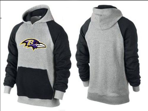 Baltimore Ravens Logo Pullover Hoodie Grey & Black