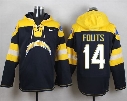 Nike Chargers #14 Dan Fouts Navy Blue Player Pullover NFL Hoodie