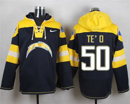 Nike Chargers #50 Manti Te'o Navy Blue Player Pullover NFL Hoodie - Click Image to Close