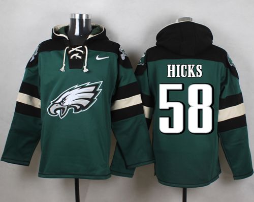 Nike Eagles #58 Jordan Hicks Midnight Green Player Pullover NFL Hoodie