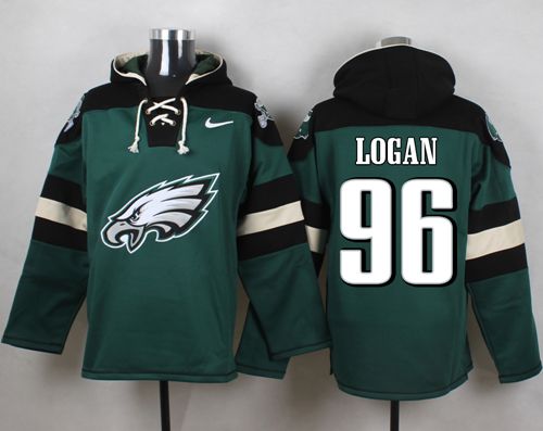 Nike Eagles #96 Bennie Logan Midnight Green Player Pullover NFL Hoodie