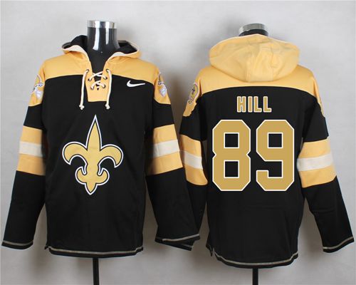 Nike Saints #89 Josh Hill Black Player Pullover NFL Hoodie