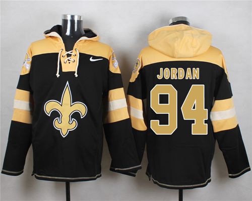 Nike Saints #94 Cameron Jordan Black Player Pullover NFL Hoodie