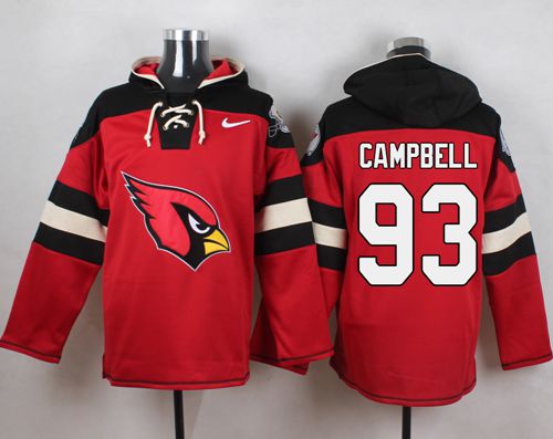 Nike Cardinals #93 Calais Campbell Red Player Pullover NFL Hoodie - Click Image to Close