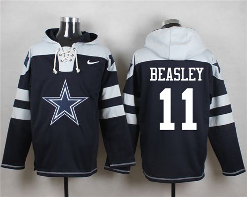 Nike Cowboys #11 Cole Beasley Navy Blue Player Pullover NFL Hoodie