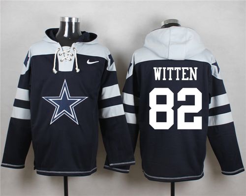 Nike Cowboys #82 Jason Witten Navy Blue Player Pullover NFL Hoodie