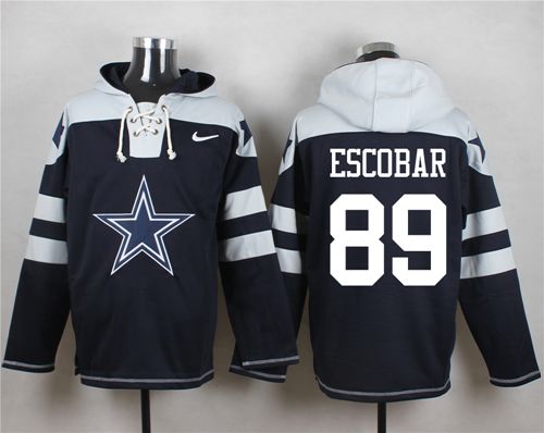 Nike Cowboys #89 Gavin Escobar Navy Blue Player Pullover NFL Hoodie