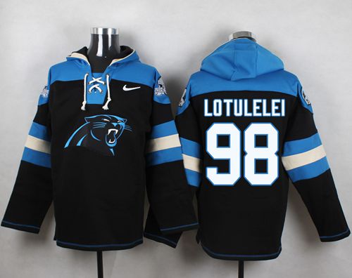 Nike Panthers #98 Star Lotulelei Black Player Pullover NFL Hoodie