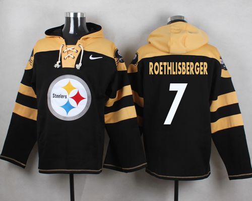 Nike Steelers #7 Ben Roethlisberger Black Player Pullover NFL Hoodie