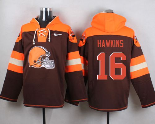 Nike Browns #16 Andrew Hawkins Brown Player Pullover NFL Hoodie