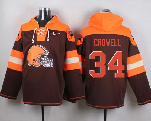 Nike Browns #34 Isaiah Crowell Brown Player Pullover NFL Hoodie