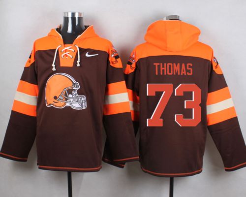 Nike Browns #73 Joe Thomas Brown Player Pullover NFL Hoodie