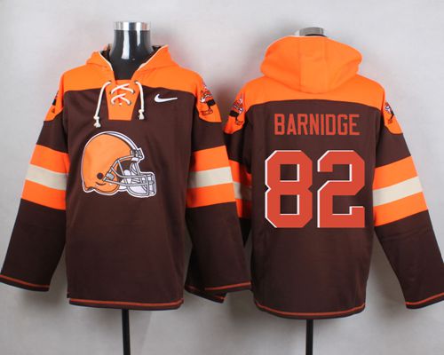 Nike Browns #82 Gary Barnidge Brown Player Pullover NFL Hoodie