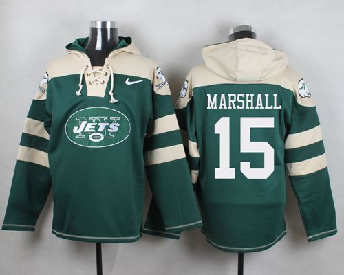 Nike Jets #15 Brandon Marshall Green Player Pullover NFL Hoodie