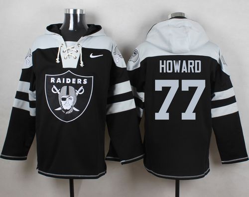 Nike Raiders #77 Austin Howard Black Player Pullover NFL Hoodie