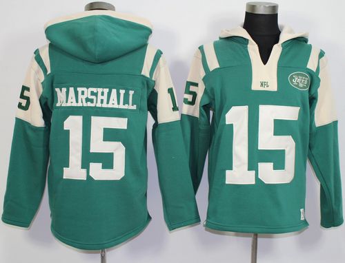 New York Jets #15 Brandon Marshall Green Player Winning Method Pullover NFL Hoodie