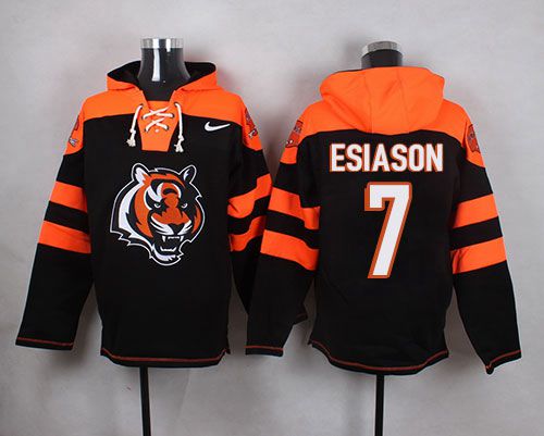 Nike Bengals #7 Boomer Esiason Black Player Pullover NFL Hoodie