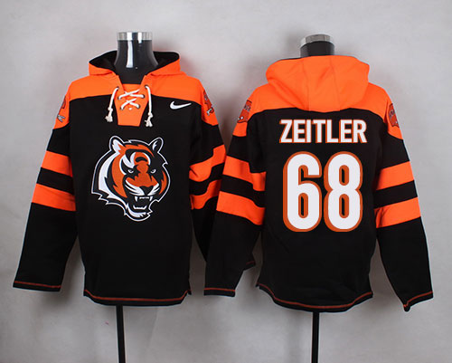 Nike Bengals #68 Kevin Zeitler Black Player Pullover NFL Hoodie