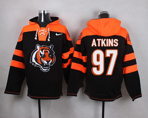 Nike Bengals #97 Geno Atkins Black Player Pullover NFL Hoodie