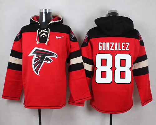 Nike Falcons #88 Tony Gonzalez Red Player Pullover NFL Hoodie