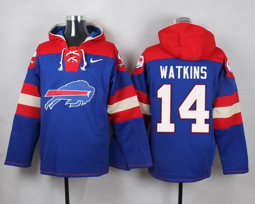 Nike Bills #14 Sammy Watkins Royal Blue Player Pullover NFL Hoodie