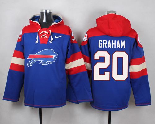 Nike Bills #20 Corey Graham Royal Blue Player Pullover NFL Hoodie