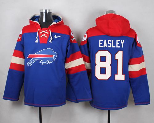 Nike Bills #81 Marcus Easley Royal Blue Player Pullover NFL Hoodie