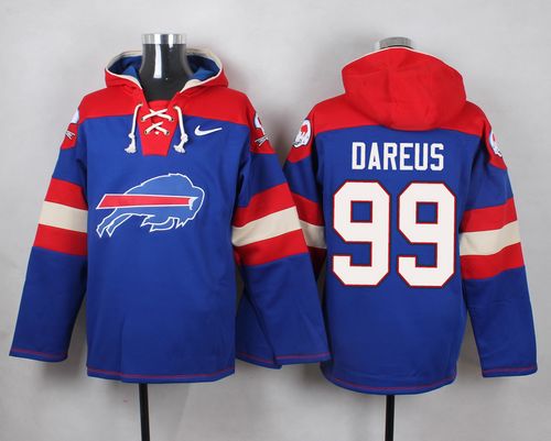 Nike Bills #99 Marcell Dareus Royal Blue Player Pullover NFL Hoodie