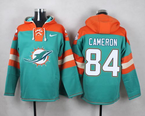 Nike Dolphins #84 Jordan Cameron Aqua Green Player Pullover NFL Hoodie