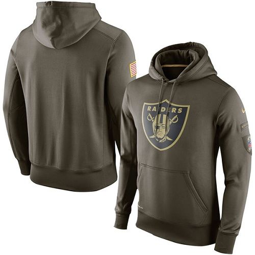 Men's Oakland Raiders Nike Olive Salute To Service KO Performance Hoodie