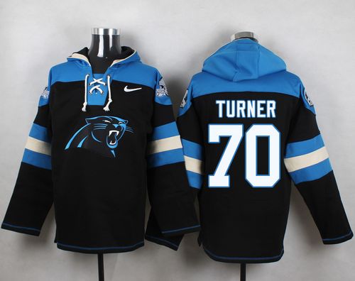 Nike Panthers #70 Trai Turner Black Player Pullover NFL Hoodie - Click Image to Close