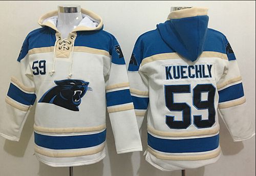 Nike Panthers #59 Luke Kuechly White Sawyer Hooded Sweatshirt NFL Hoodie