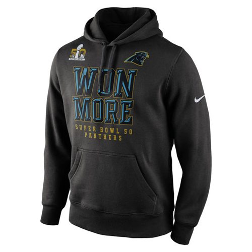 Carolina Panthers Nike Super Bowl 50 Bound Won More Pullover Hoodie Black