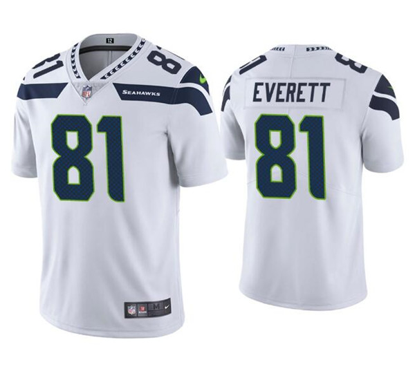 Men's Seattle Seahawks #81 Gerald Everett White Vapor Untouchable Limited Stitched Jersey - Click Image to Close