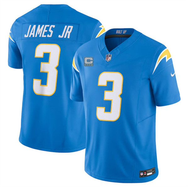 Men's Los Angeles Chargers #3 Derwin James Jr. Blue 2024 F.U.S.E. With 4-Star C Patch Vapor Limited Football Stitched Jersey