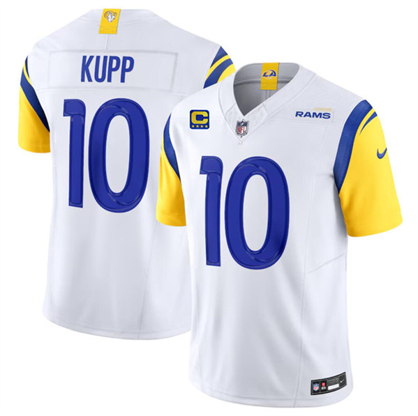 Men's Los Angeles Rams #10 Cooper Kupp White 2024 F.U.S.E With 4-Star C Patch Vapor Untouchable Limited Alternate Football Stitched Jersey