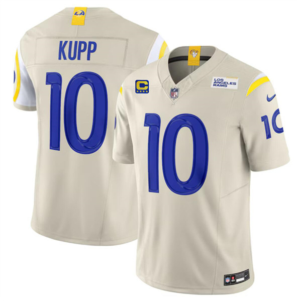 Men's Los Angeles Rams #10 Cooper Kupp Bone 2024 F.U.S.E. With 4-Star C Patch Vapor Untouchable Football Stitched Jersey