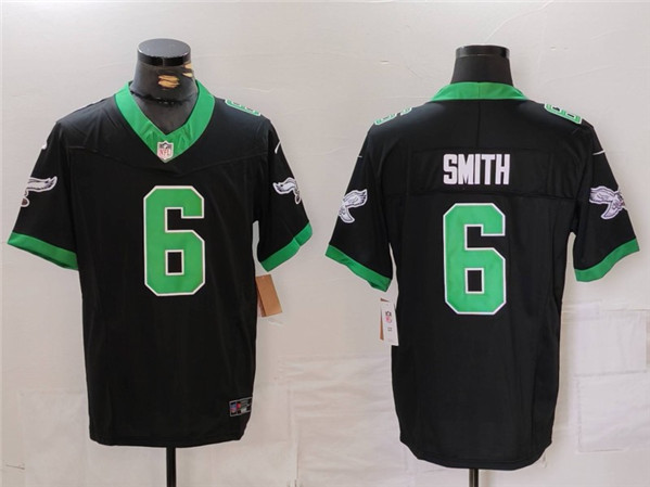 Men's Philadelphia Eagles #6 DeVonta Smith Black F.U.S.E. Vapor Untouchable Football Stitched Jersey