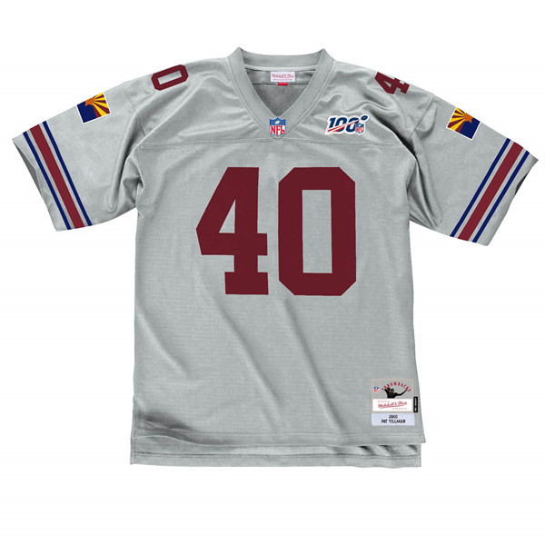 Men's Arizona Cardinals #40 Pat Tillman Grey Stitched Jersey - Click Image to Close