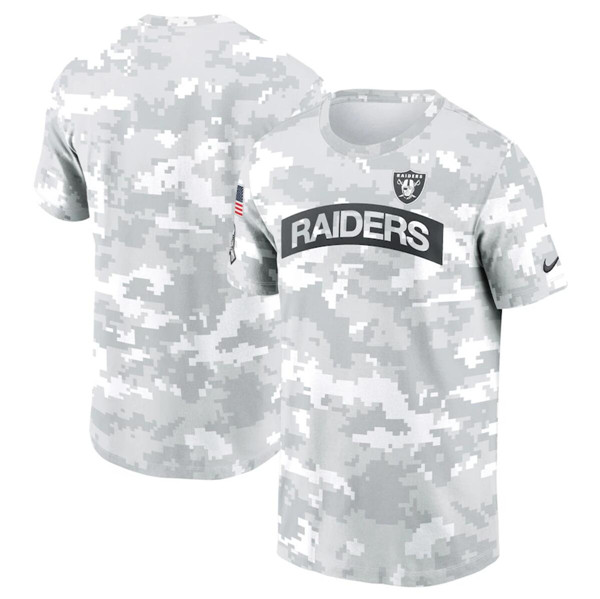 Men's Las Vegas Raiders 2024 Arctic Camo Salute to Service Performance T-Shirt