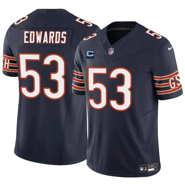 Men's Chicago Bears #53 T.J. Edwards Navy 2024 F.U.S.E. With 1-star C Patch Vapor Untouchable Limited Football Stitched Jersey