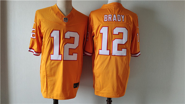 Men's Tampa Bay Buccaneers #12 Tom Brady Orange 2024 F.U.S.E. Throwback Limited Football Stitched Jersey