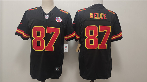 Men??s Kansas City Chiefs #87 Travis Kelce Black F.U.S.E. Vapor Untouchable Limited Football Stitched Jersey