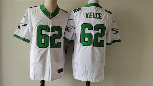 Men's Philadelphia Eagles #62 Jason Kelce White F.U.S.E. Vapor Untouchable Football Stitched Jersey