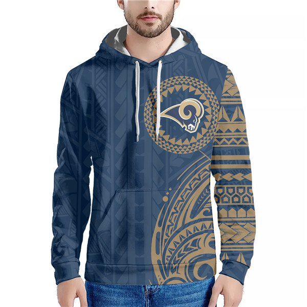 Men's Los Angeles Rams Navy Hoodie - Click Image to Close