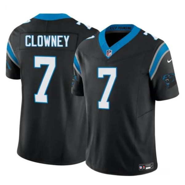 Men's Carolina Panthers #7 Jadeveon Clowney Black 2024 F.U.S.E. Vapor Limited Football Stitched Jersey