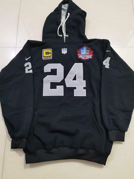 Men's Las Vegas Raiders #24 Black Pullover Hoodie - Click Image to Close